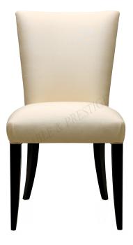 Chaise classique Masque de femme, sans accoudoir Laque noir &amp; soie ivoire et Cristal incolore - Lalique